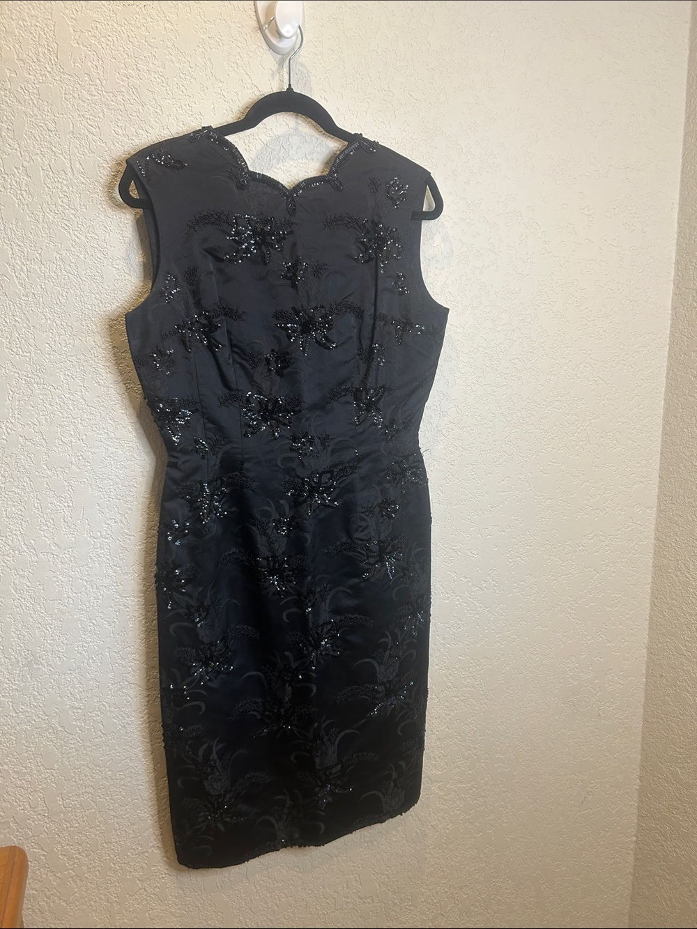 Vintage Black Embellished Sheath Dress